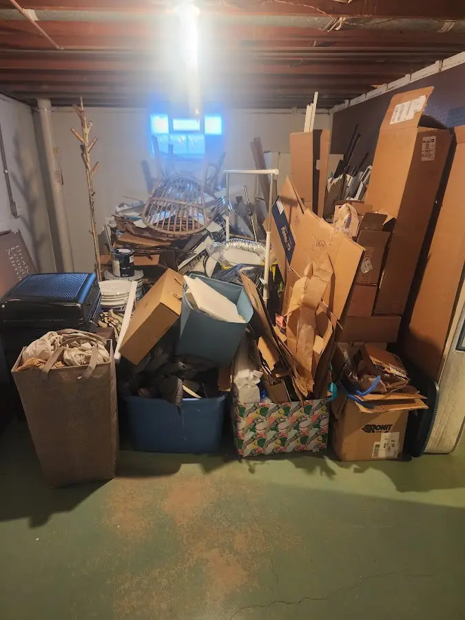 Roll-off dumpster container at job site for Yard Waste Dumpster Rental in Bunk Foss